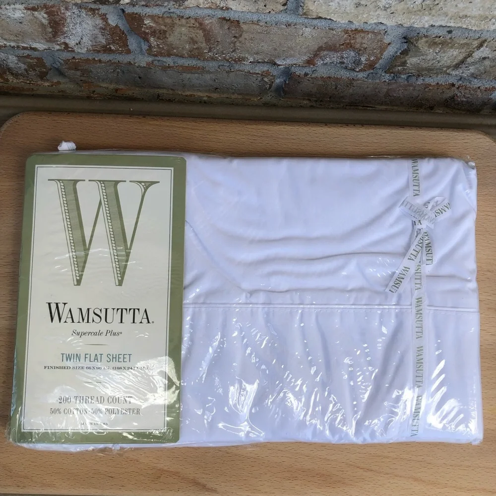 Wamsutta Supercale Plus 200 Thread Count Vintage Made USA White Twin Flat Sheet